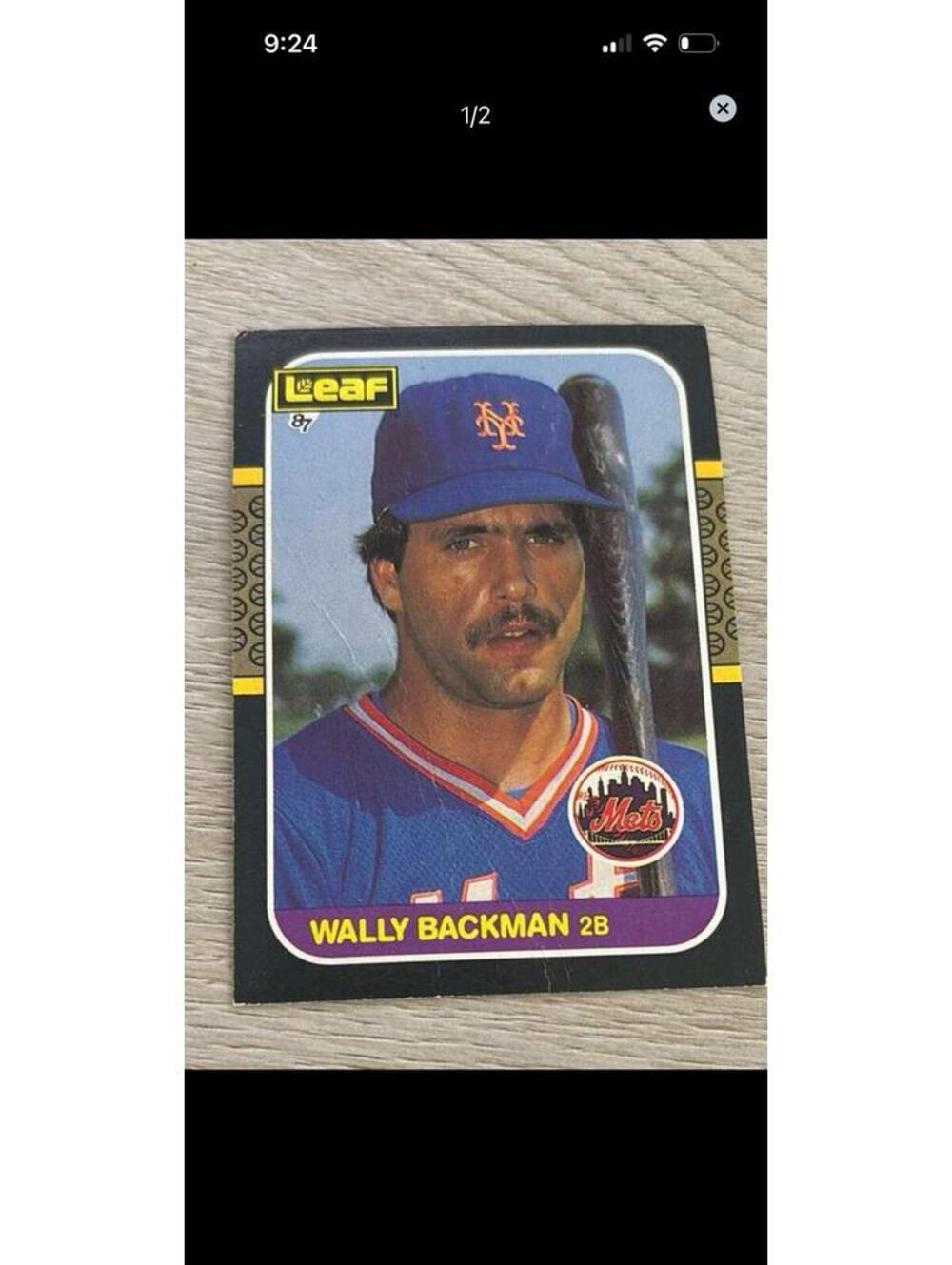 1987 Leaf Wally Backman New York Mets Baseball Card #59
